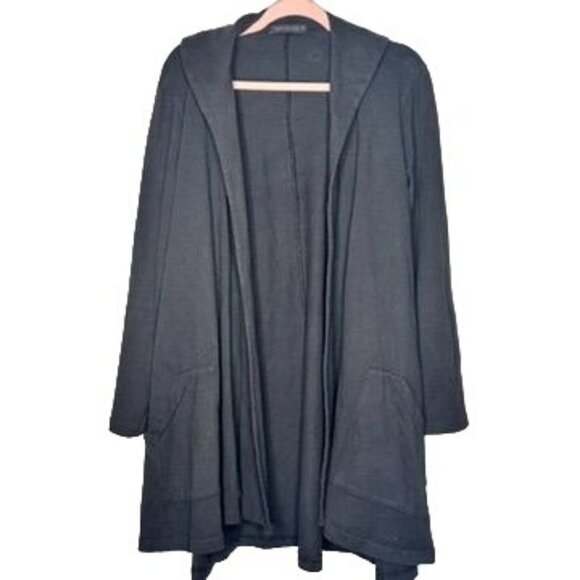 Cut Loose Long Open Heavyweight Cardigan Womens M Grey Cotton Lagenlook Luxury - Picture 1 of 7